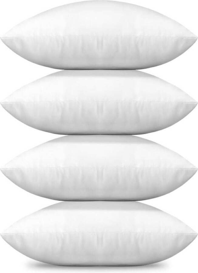 Set van 4 kussenvulling 45 x 45 cm sierkussen binnenkussen hoofdkussen sofakussen decoratief kussen voor woonkamer slaapkamer bank bed bank outdoor en buiten
