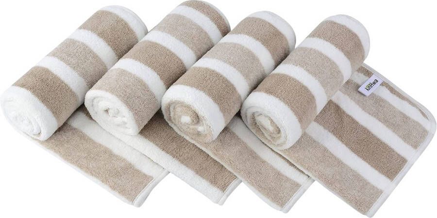 Set van 4 microvezel handdoeken sterk waterabsorberende microvezel handdoeken super zachte badhanddoeken sneldrogend en absorberend 40 cm x 76 cm bruin