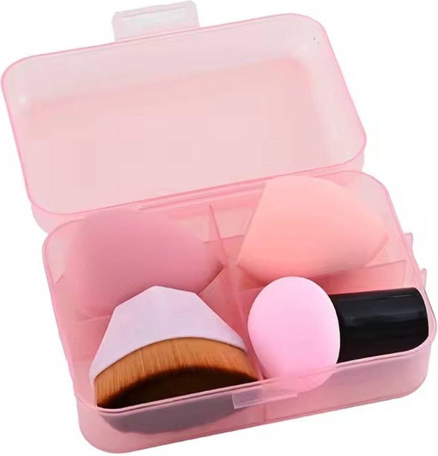 Set van 4 stuks professionele Make-Up foundation cosmetische puff set voor droog en nat gebruik bruikbare kussensponzen magische schoonheidskwasten voor make-up