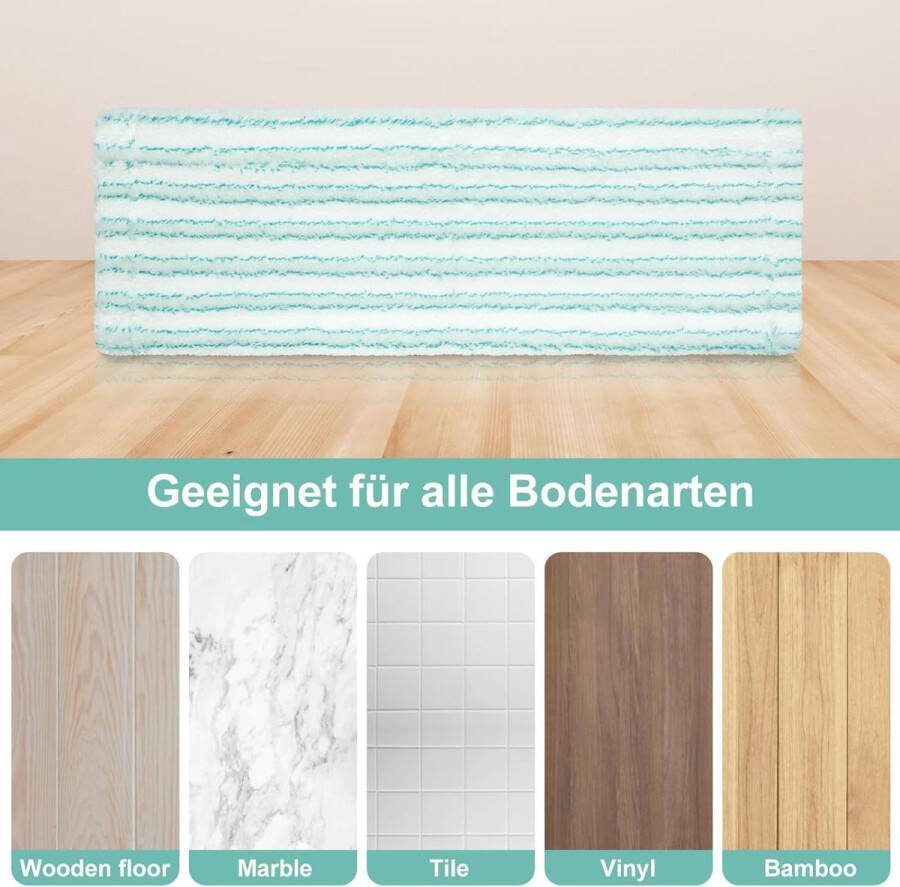 Set van 4 vervangende hoezen voor vloerwissers van microvezel compatibel met Leifheit rugvriendelijke vloerwisser Professional XL Micro Duo vloerwisserovertrekpads voor alle soorten vloeren