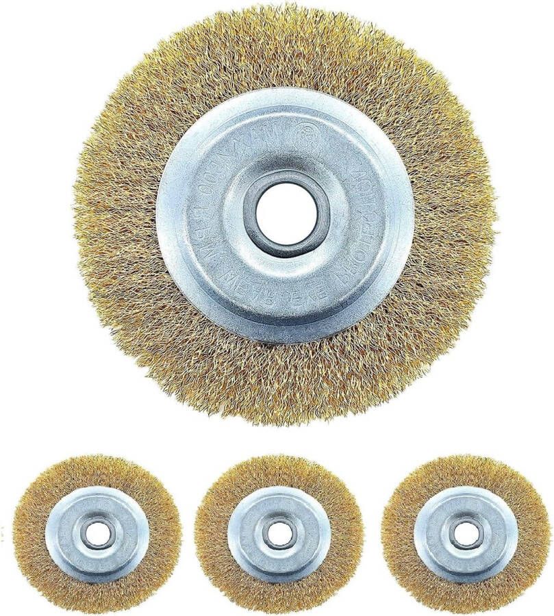 Set van 4 voegenborstels voor bosmaaier onkruidborstel draadborstel accessoires reserveborstel verwijderen onkruid en mos