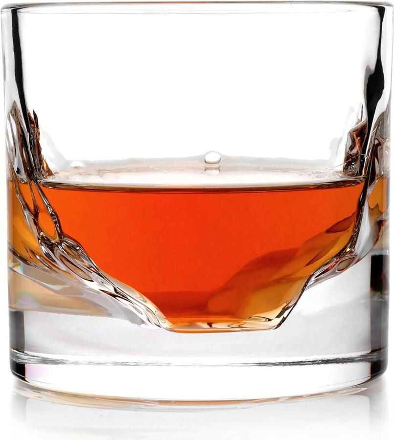 Set van 4 Zware Ouderwetse Whiskey Glazen Luxe Whiskyglazen voor Whisky Degustatie
