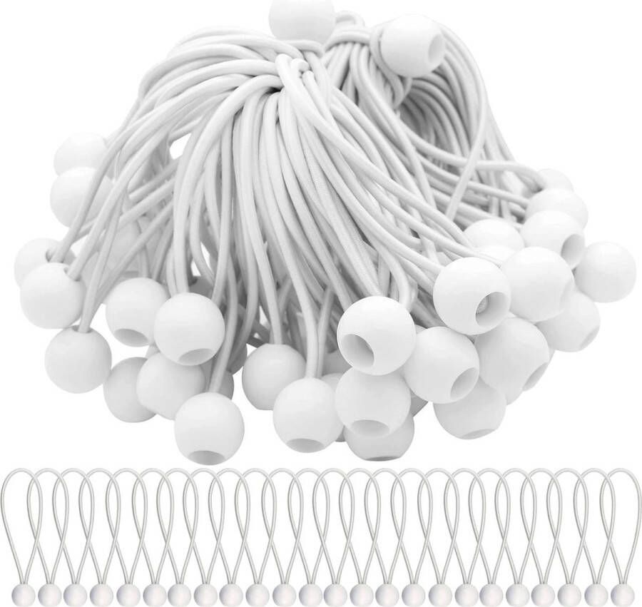 Set van 40 elastische spanbanden met ballen elastische bungee elastische bungee-ballen voor partytenten tenten spandoeken en dekzeilen
