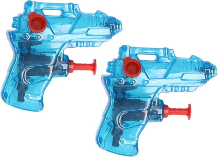 Merkloos Sans marque Set van 4x stuks mini waterpistool blauw 7 cm waterpistolen klein formaat