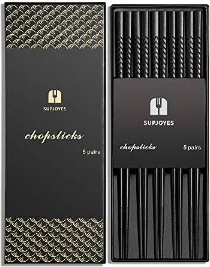 Set van 5 glasvezel eetstokjes Herbruikbare chop sticks