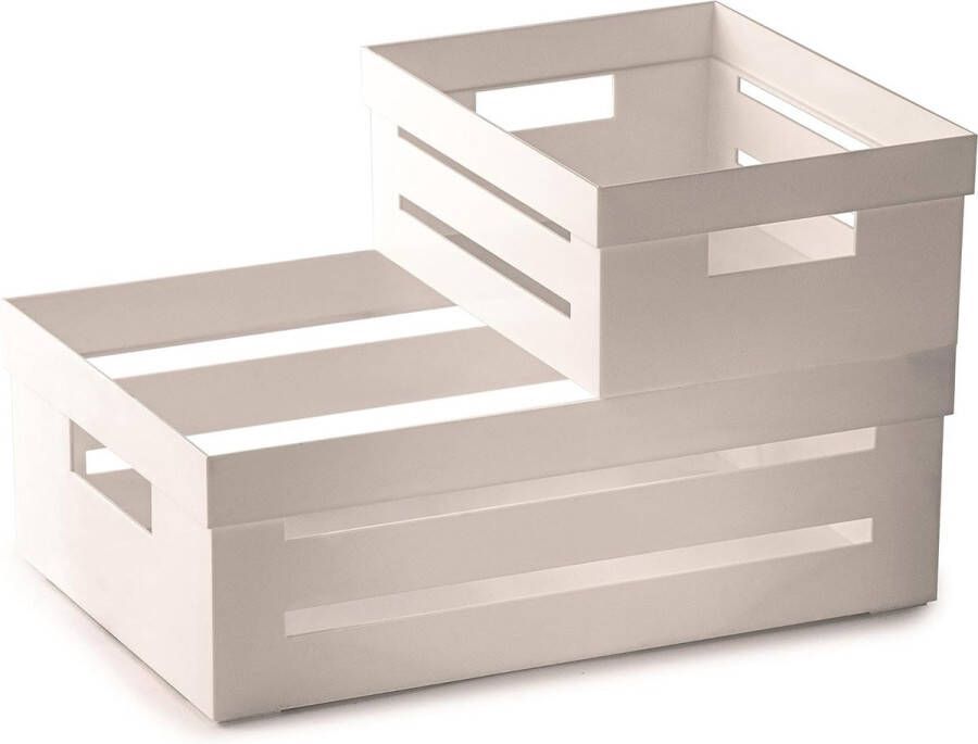 Set van 5 liter en 2 liter taartdozen keukenorganisatie grote doos en kleine doos witte kleur BPA-vrij