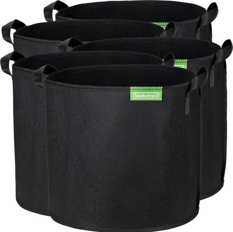 Set van 5 x 30L Plantenzakken Ø35.6cm Hoogte 30.5cm BLACKLINE Tuinaccessoires