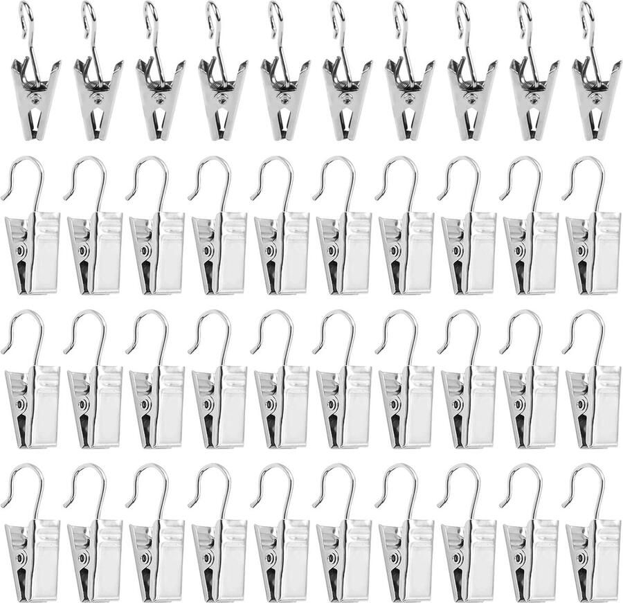 Set van 50 Metaalclips voor Gordijnen en Decoratie