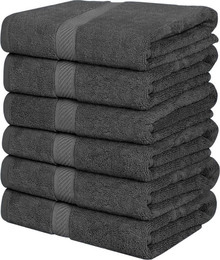 Set van 6 badhanddoeken badhanddoek handdoeken 60 x 120 cm (grijs)
