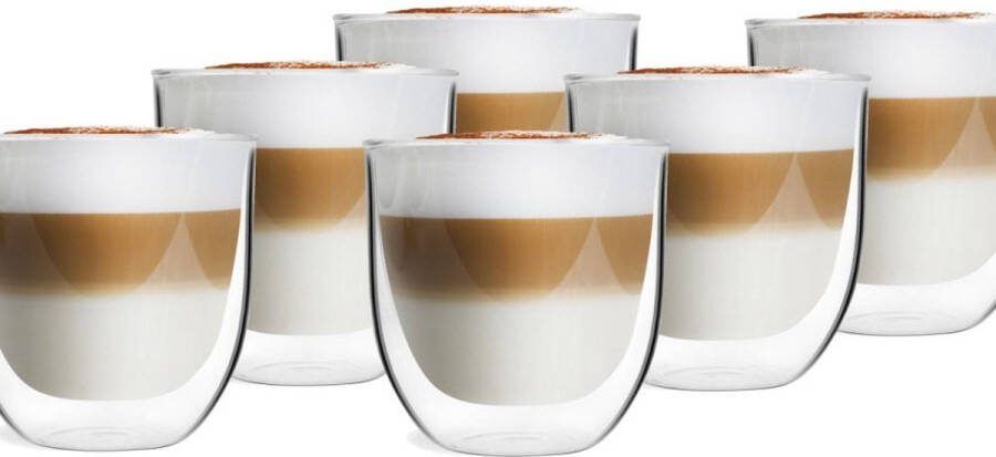Set van 6 dubbelwandige 254ml koffieglazen Thermische Glazen Warme en koude dranken koffietassen