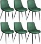 Tectake Set van 6 eetkamerstoelen kuipstoelen Monroe Fluweellook Donkergroen 404931 - Thumbnail 2