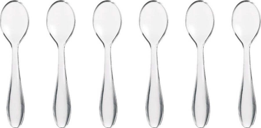 Set van 6 transparante koffielepels 12 cm transparant 3 8 x 2 8 x 12 cm