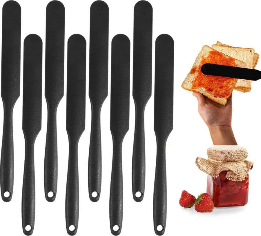Set van 8 siliconen spatels siliconen deegschrapers siliconen bakspatels voor koken bakken roeren enz