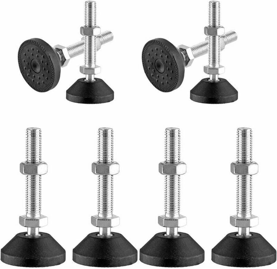 Set van 8 verstelbare voet M8 x 50 mm verstelschroef meubelpoot basisvoet kan verstelbare voeten dragen verstelschroef Verstelbare Postondersteuning