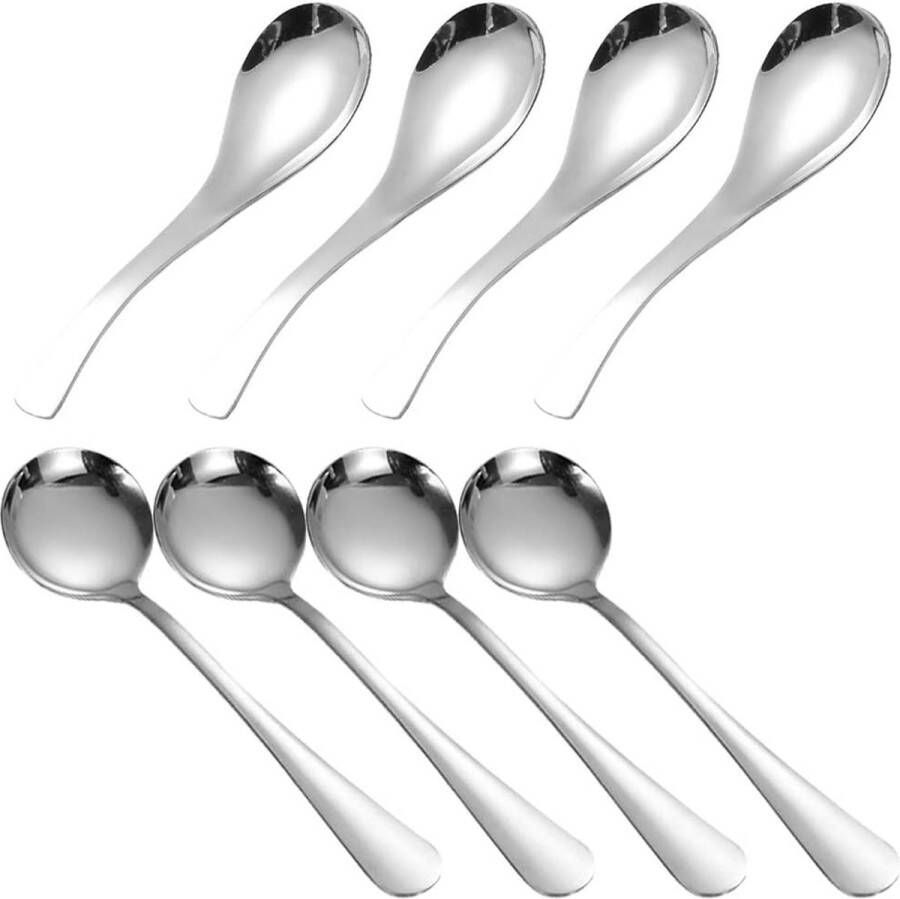 Set van 8 zware soeplepels SourceTon 2 stijlen roestvrijstalen soeplepels tafellepels ronde lepels