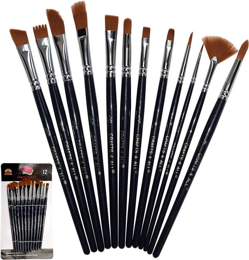 Set van Penselen Kwasten Verven – Schilderen Painting Brush Set Schilderen verf kwasten