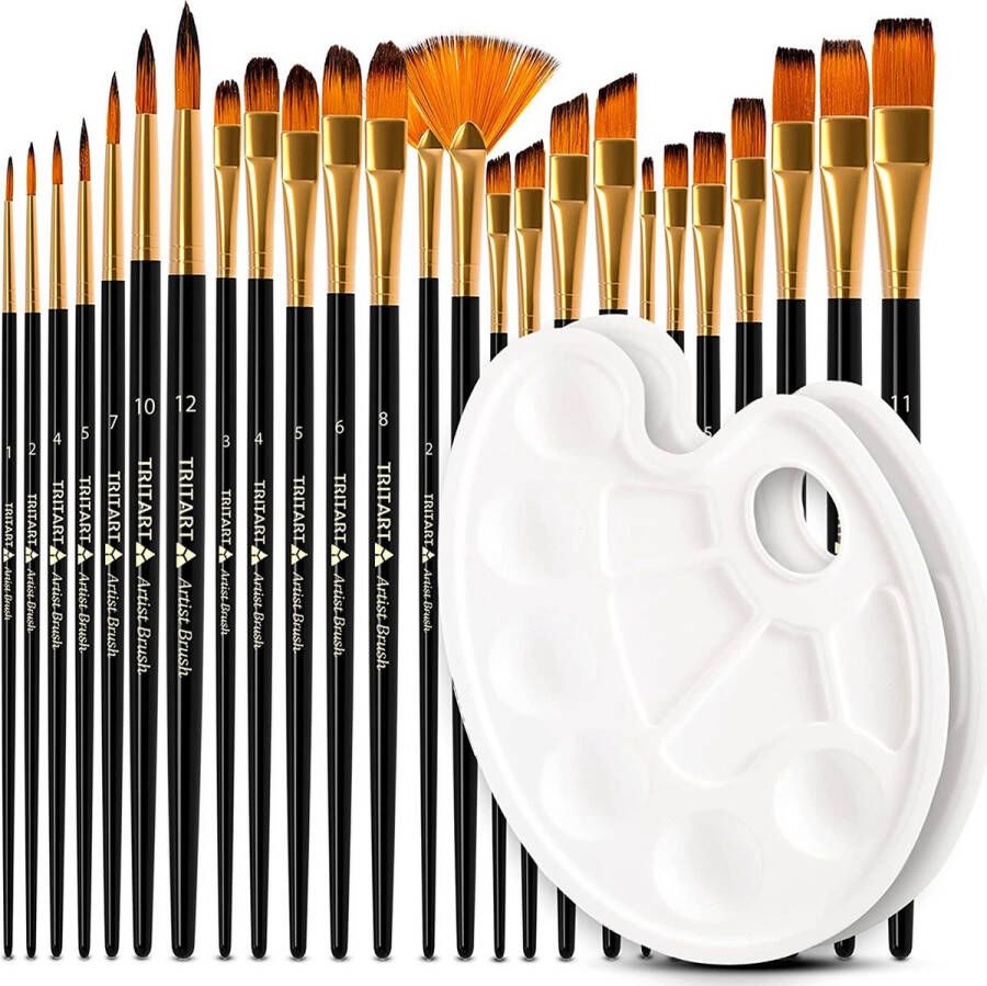 Set van Penselen Kwasten Verven – Schilderen Painting Brush Set Schilderen verf kwasten