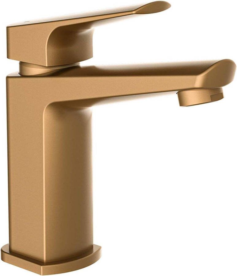 Set wastafelarmatuur badkraan met afvoergarnituur 147974 goud metaal 16 3 x 4 5 x 15 7 cm (H B D)