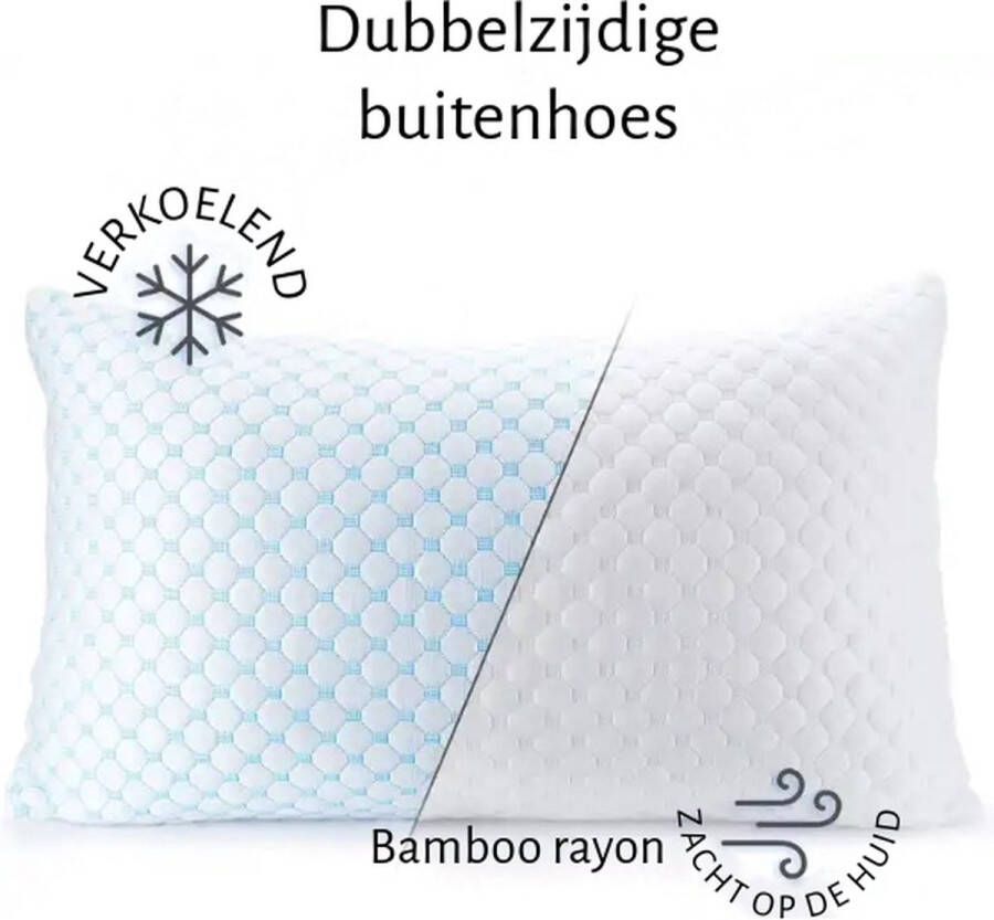 SETTLEIN Kussen Hoofdkussen Bamboo Memory foam Verstelbaar Verkoelend Wasbaar Medium hoogte