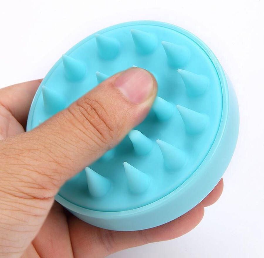 Shampoo massageborstel siliconen massageborstel voor de haren haar massage borstel Hoofdhuid borstel Haargroei & anti roos blauw
