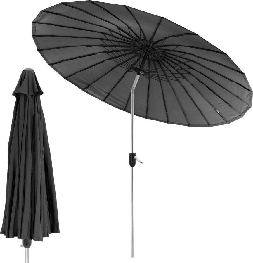 4Goodz Shanghai Parasol Aluminium 270 Cm Met Opdraaimechanisme Charcoal