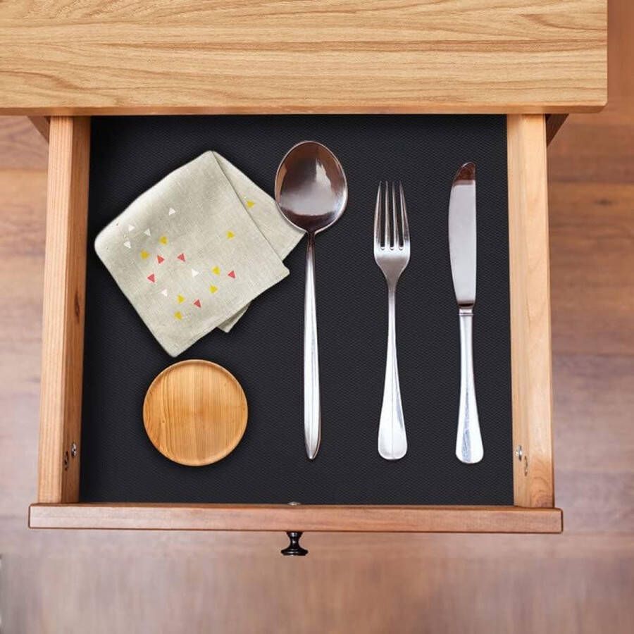 Shelf Liner Keukenladematten niet-klevende EVA-koelkastbekledingen met waterdichte duurzame koelkasttafel placemats voor kast ladebekleding (zwart 30 cm x 300 cm)