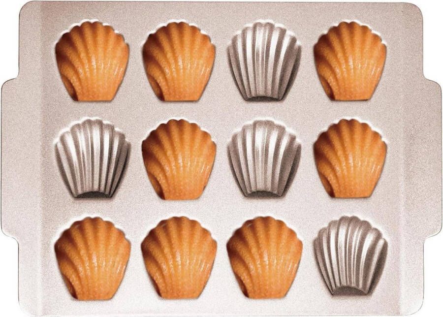 Shell-Shaped Madeleine Mold Cake Pan – Bakplaat van Koolstofstaal voor Franse Shell Gebak – 12 Holtes