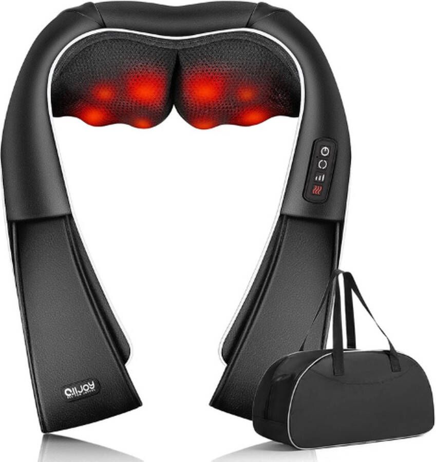 Shiatsu Massagekussen Elektrisch Nekmassage Apparaat Warmtefunctie 3D massage Zwart