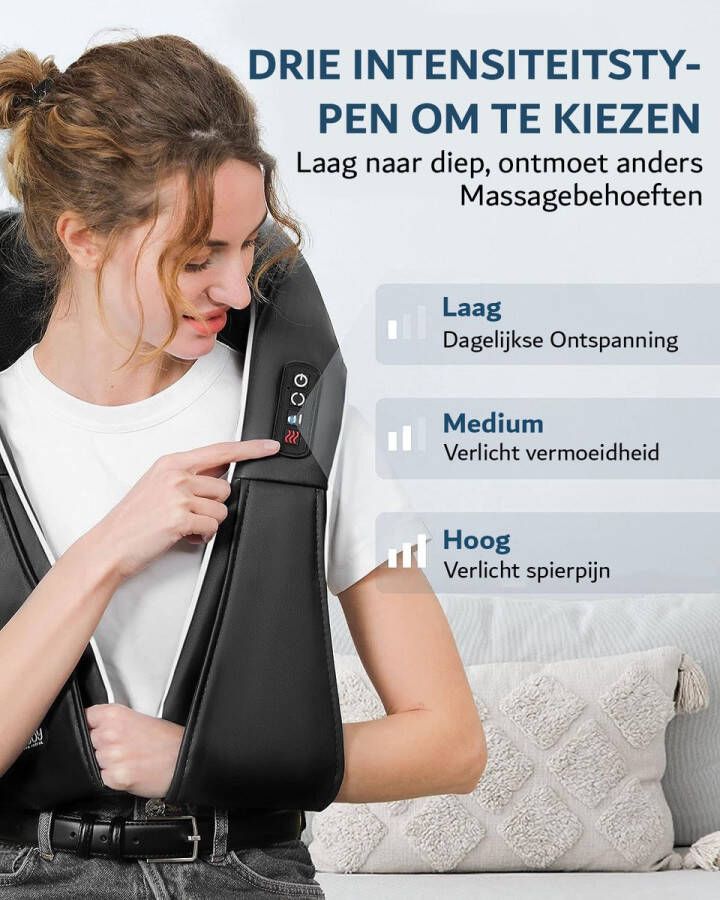 Shiatsu Massagekussen Elektrische Nek Rug Schouder Voet Massage Warmtefunctie 3 Standen