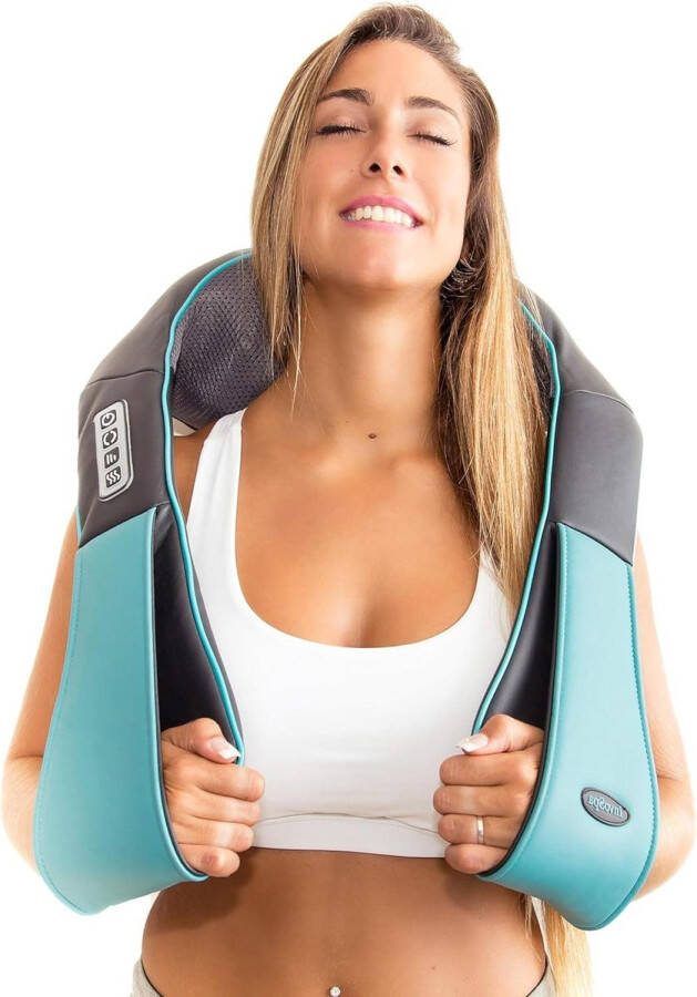 Shiatsu rugschouder nek massager met warmte diepe weefsel 3d kneden kussen massager voor nek rug schouders voet benen elektrische volledige lichaamsmassage voor thuis de auto ontspanning en pijnverlichting massage matras