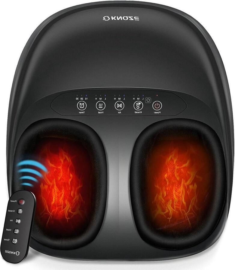 Shiatsu voetmassageapparaat met warmtefunctie kneden rollen luchtcompressie plantaire fasciitis pijnverlichting schoenmaat 46 Voetmassage