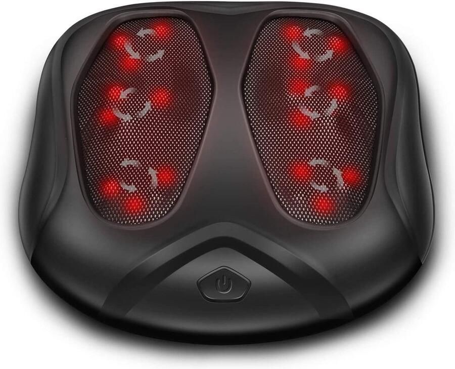 Shiatsu Voetmassageapparaat met weldadige hitte Elektrisch Massageapparaat voor plantaire fasciitis Ingebouwde Infraroodwarmtefunctie en Netsnoer (zwart)