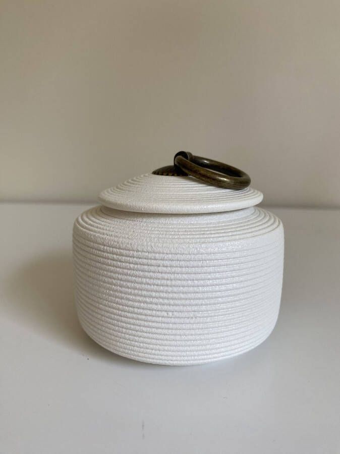 Shiro urn (XS) wit 125ML hoogwaardig keramiek moderne urn crematie urn as urn huisdieren urn hond urn kat menselijk as familie urn voor as volwassen urne hond urnen urne volwassenen urne kat – mini urn