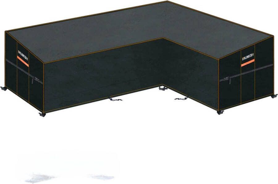 SHOP YOLO-beschermhoes tuinmeubelen-Afdekking voor Loungebank L-vorm- Hoes Loungebank-Afdekzeil Tuinmeubelen Waterdicht 222 x 286 x 90 x80 65cm
