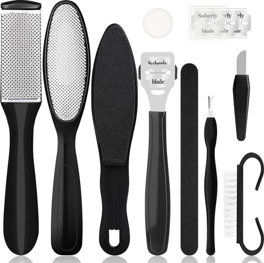 ShopGlobe 10-in-1 Pedicure Set Voetverzorging Eeltverwijderaar Voetvijlen RVS