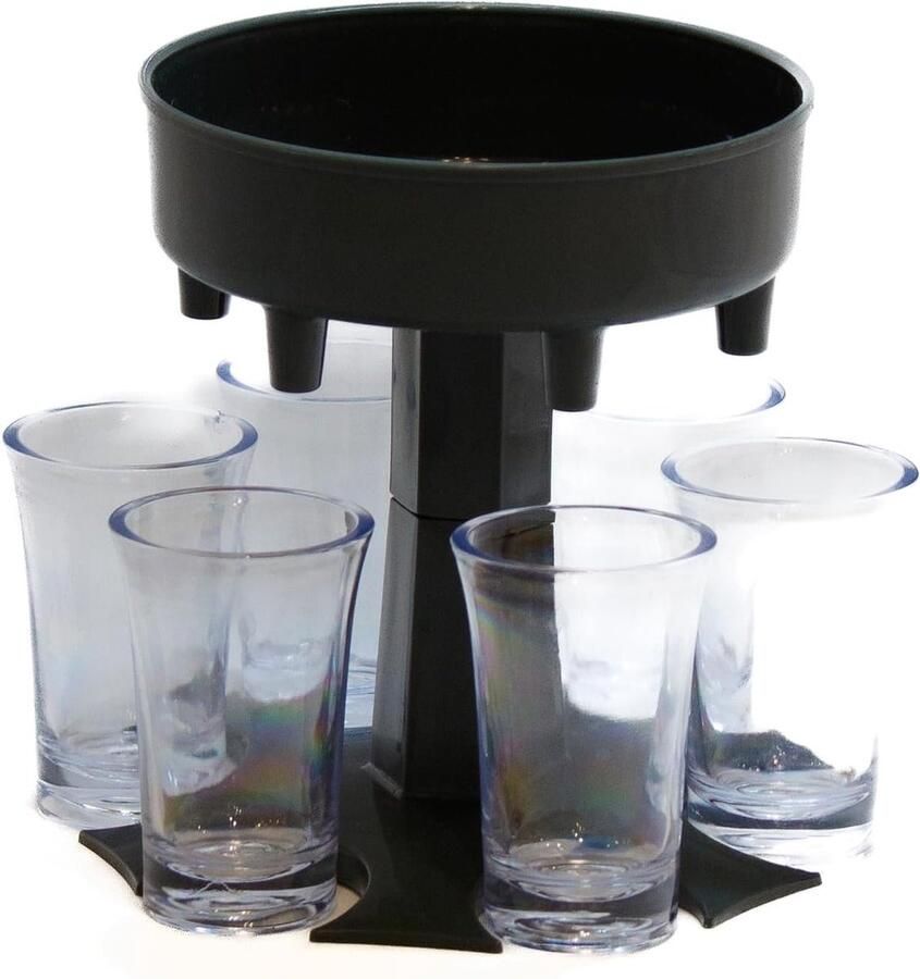 Shotdispenser 6 borreldispensers en -houders shot dispenser Six Ways Bar Shot Dispenser cocktaildispenser wijndispenser inclusief 6 borrelglazen