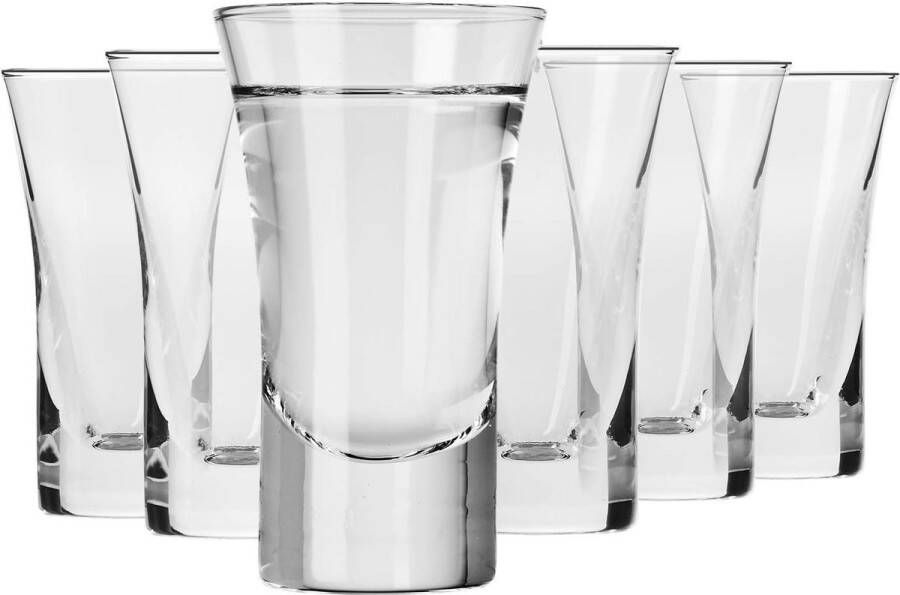 Shotglazen borrelglazen wodkaglas 6-delige set 45 ml shot-collectie perfect voor thuis restaurants en voor feestjes en evenementen vaatwasmachinebestendig