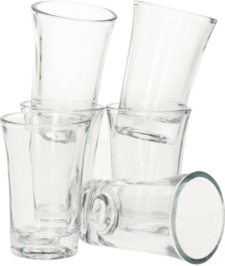 Merkloos Shotjes shotglazen borrelglazen 12x stuks 40 ml glas Shotglazen