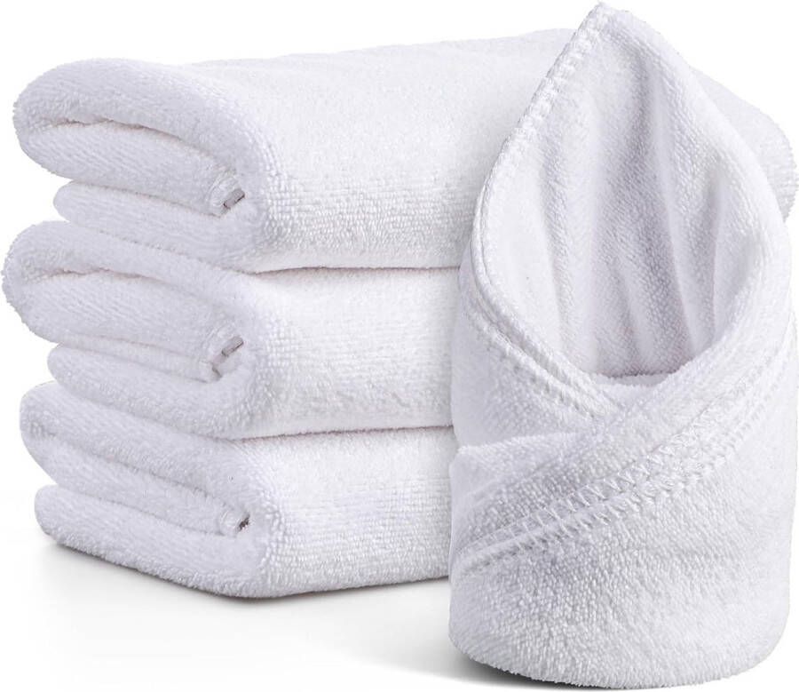 Sibba 3 STKS Washandjes Handdoeken Badkamer Zachte Microfiber Gezicht Drogen Gym Salon Witte Washandjes Bad Facial Schoonheidsspecialisten Spa Kapper Pack