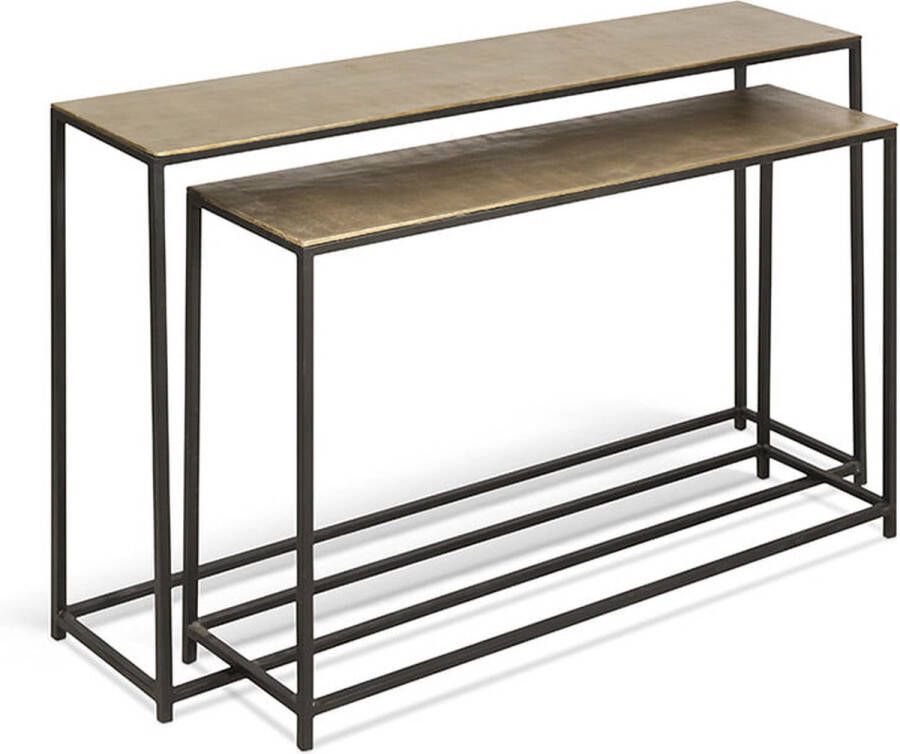 Sidetable Marseille Koper Metaal Rechthoek 99x25cm Hoogte 70 cm