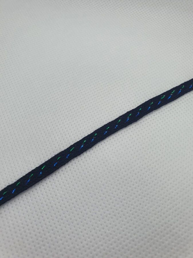 Sierband voor stof fournituren soepel zwart met glitter blauw en groen 5mm breed en 5 meter lang