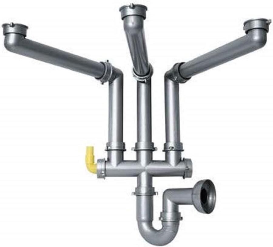 Sifon voor gootsteen grijs Waterafvoer systeem met flexibele buis