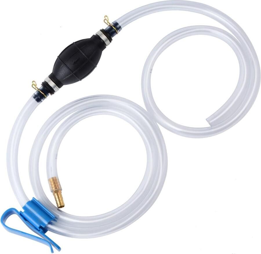 Sifonpomp voor benzine gas olie brandstof benzine diesel vloeistof water aquarium handmatige handpomp transferpomp met 2 duurzame pvc-sifonslangen (15 mm) met slangklem
