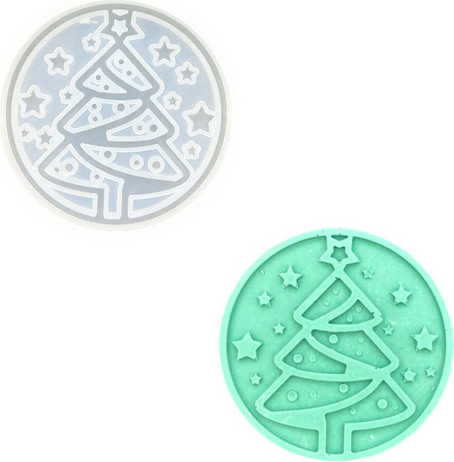 Silicone mold ø 8 8cm x 1cm Christmas tree coaster