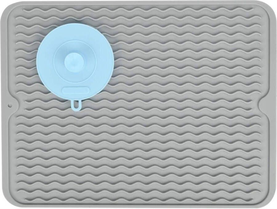 Siliconen Afdruipmat Grijs 40 x 30 cm Hittebestendige Onderzetter & Servies Droogmat