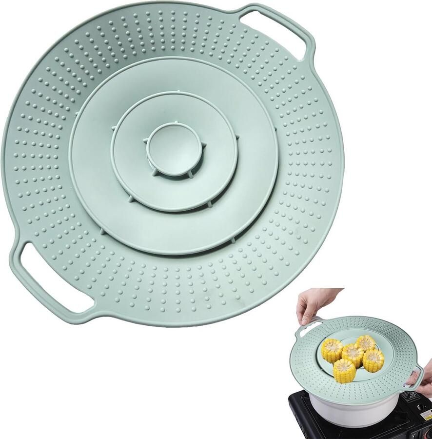 Siliconen anti-overloop pannenafdekking magnetronafdekking overkookbeveiliging Siliconen pannenafdekking voor kookoppervlak magnetron kom om koken en spatten te voorkomen