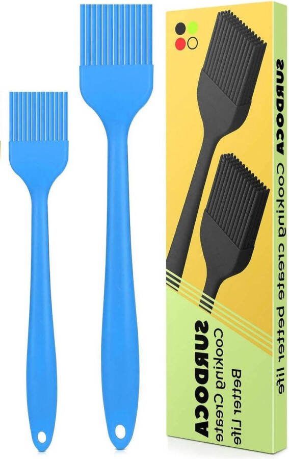 Siliconen bakkwast keukenkwast 22 cm + 25 cm BPA-vrije borstel voor bakken en barbecue