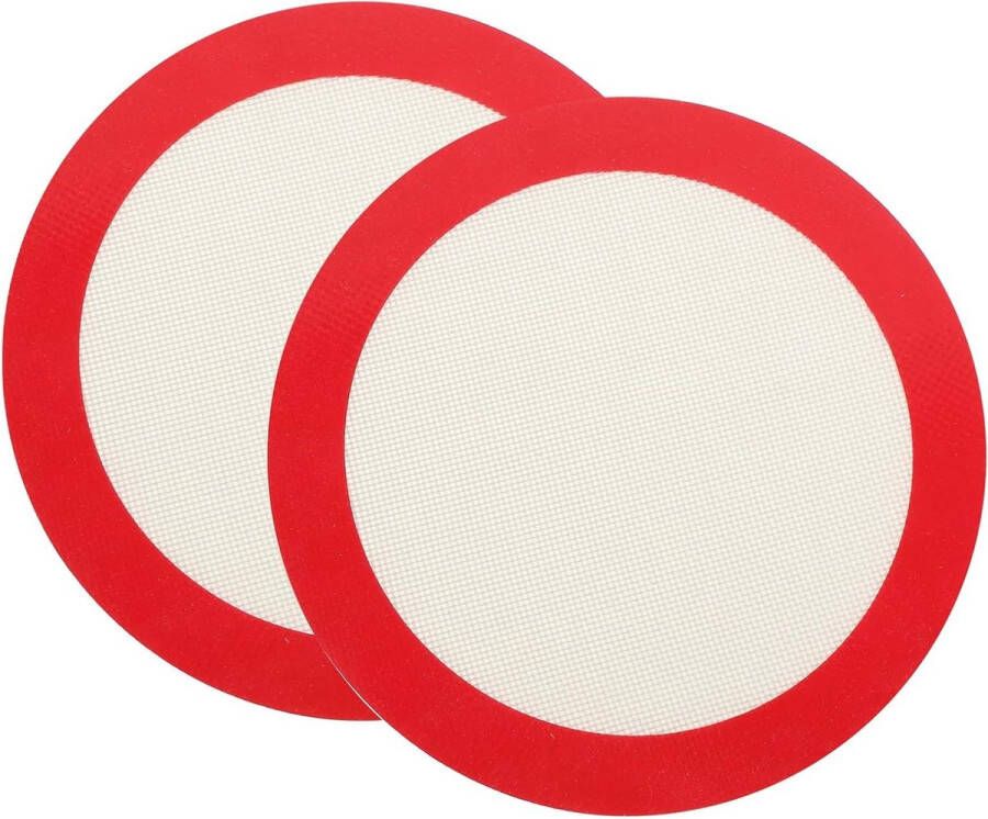 Siliconen bakmat 2 stuks ronde bakmat voor toonbank deegmat herbruikbaar anti-aanbak antislip fondant gebak pizza koekjes brood mat