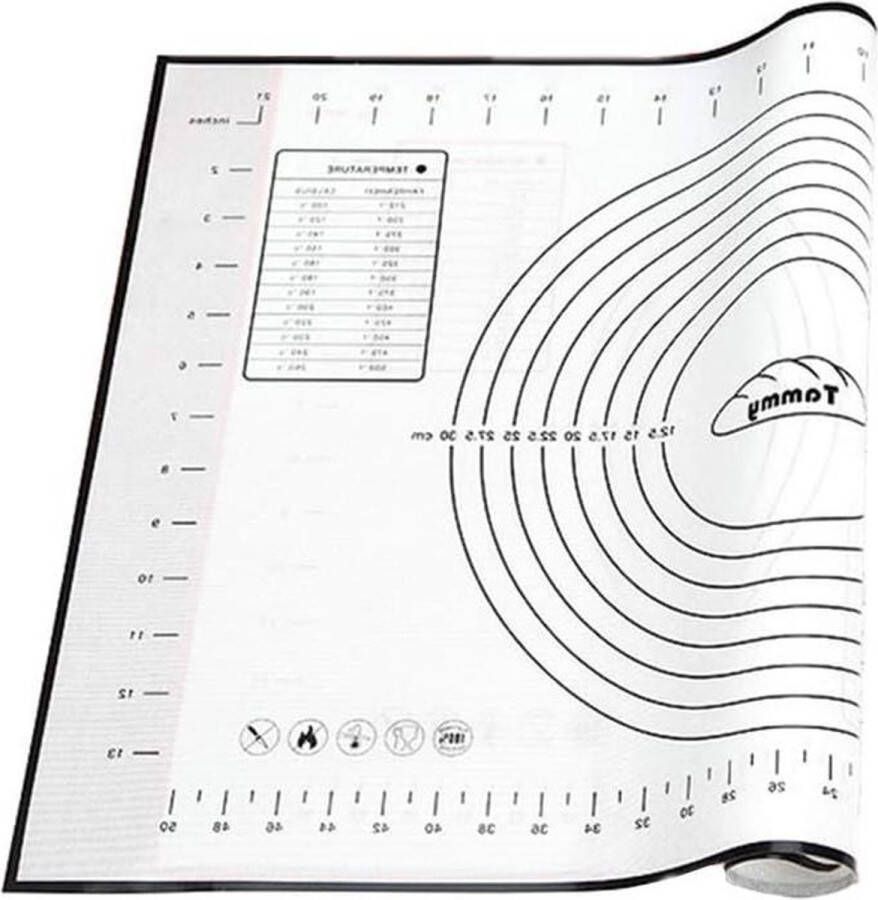 Siliconen Bakmat 30X40Cm Bakken Vijvermat met Meetgids Rolmat voor Pizzadeeg Niet-Stick