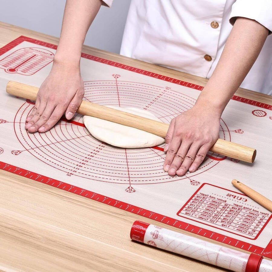 Siliconen bakmat extra groot 91 x 61 cm anti-aanbak deegmat voor oven uitrolmat voor deeg fondant gebak